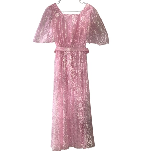 Mike Benet vintage pink lace formal dress size 8 - Picture 1 of 6